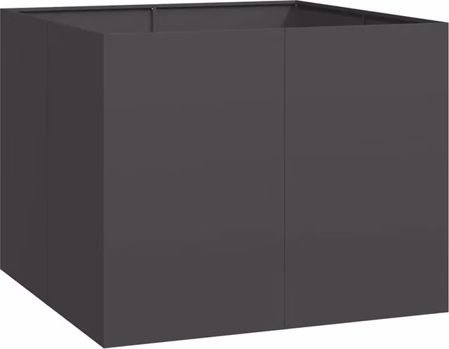 Fioriera a cassetta in acciaio nero per orto e giardino, L/P/H: 100 x 100 x 80 cm – 1