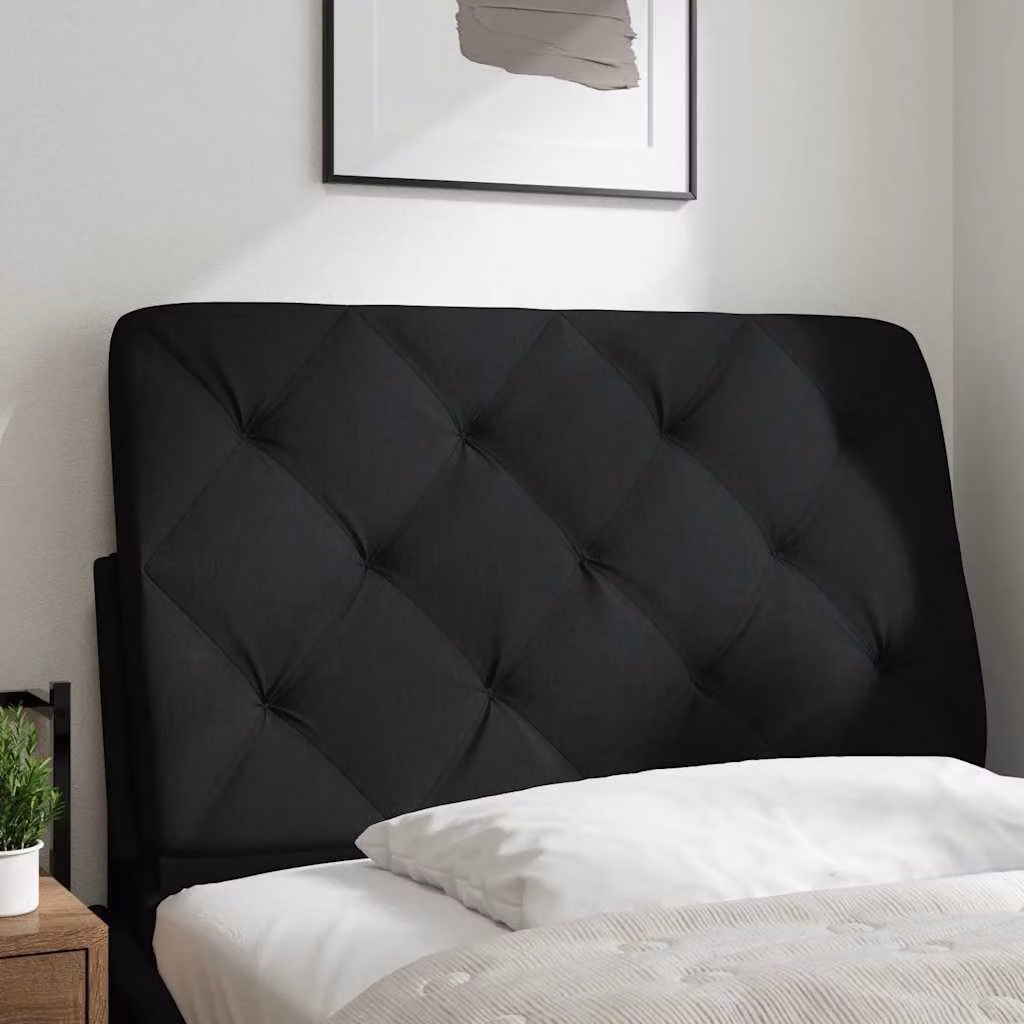 vidaXL Cuscino Testiera Nero 90 cm in Tessuto