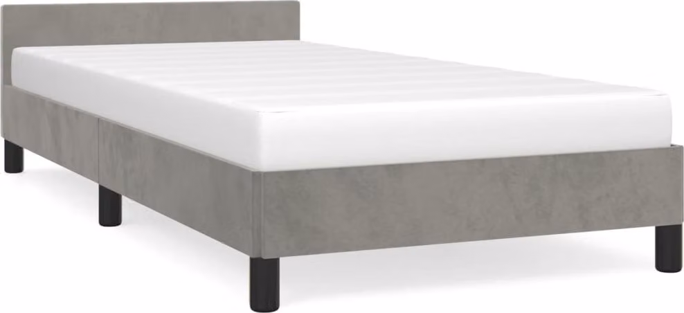 Giroletto senza Materasso Grigio Chiaro 80x200 cm Velluto