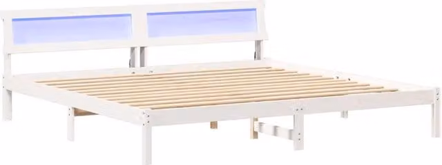 Letto matrimoniale | Letto per adulti | Struttura del letto Bianco 200 x 200 cm Pino massello