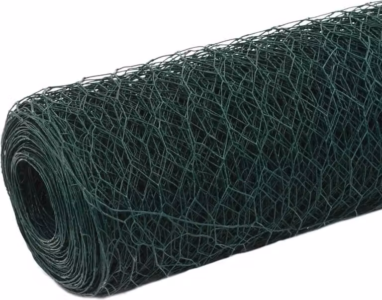 Recinzione in Rete per Pollaio in Acciaio e PVC 25x1,2 m Verde