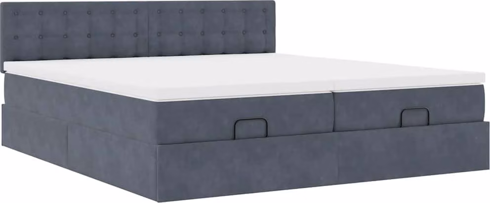 Struttura Letto Pouf con Materassi 180x200 cm Velluto