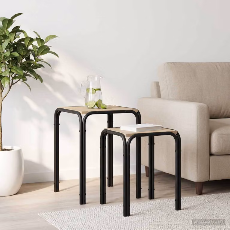 vidaXL Tavolo laterale moderno in rovere color marrone L 41 cm, P 40 cm, H 50 cm