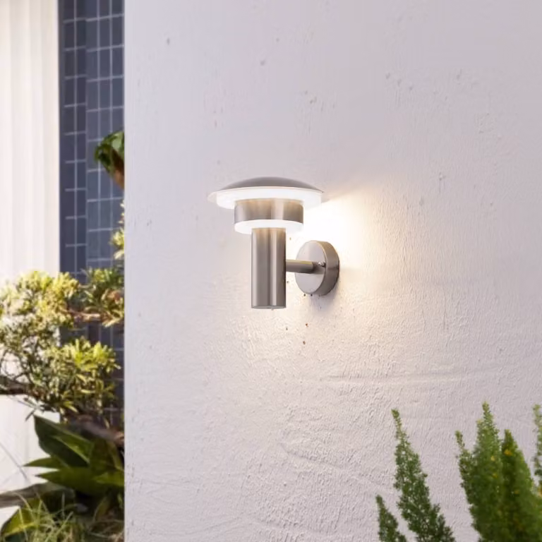 Applique da esterni a LED LILLIE Lindby, Alluminio / Grigio / Zincato, Acciaio Inox, Moderno, Applique LED da esterni
