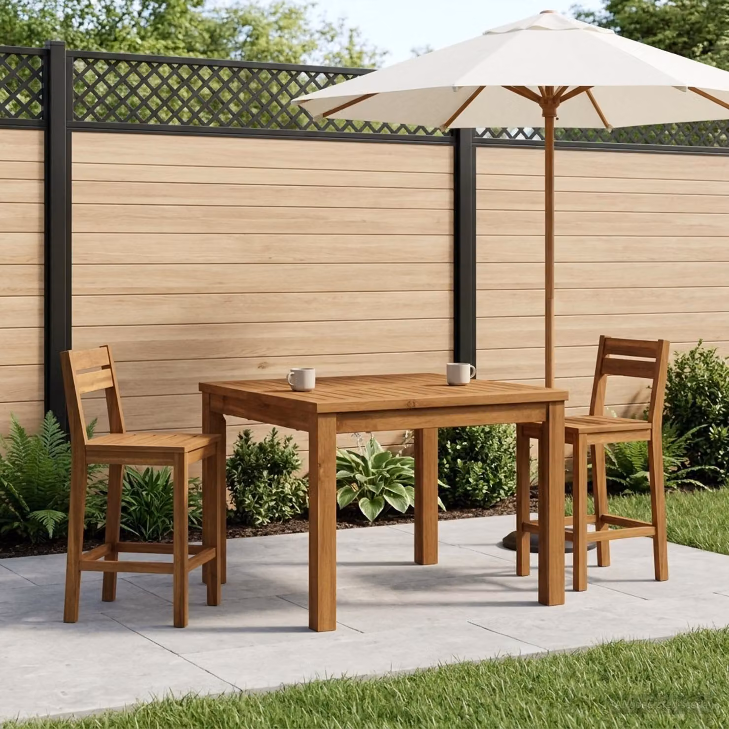 Tavolino da salotto vidaXL in legno di acacia marrone stile rustico L/P/H: 60 x 60 x 36 cm
