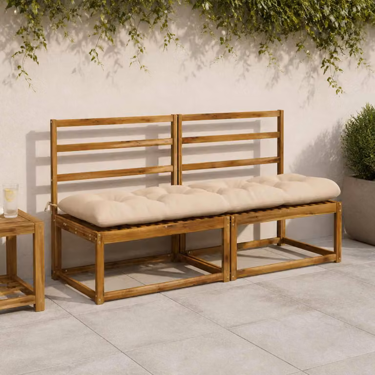 vidaXL Cuscini per Panchina VIANEN 2 pz 100% Poliestere Crema