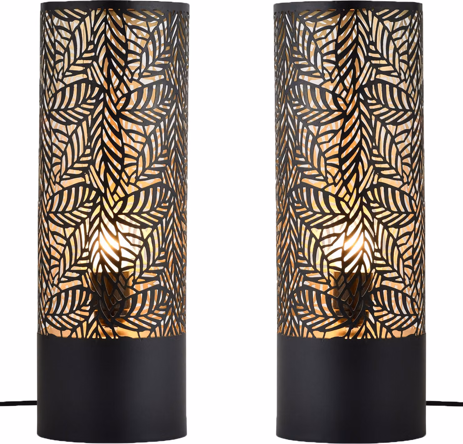 set di 2 lampade da tavolo decorative scandinave da comodino Verdure Large Black