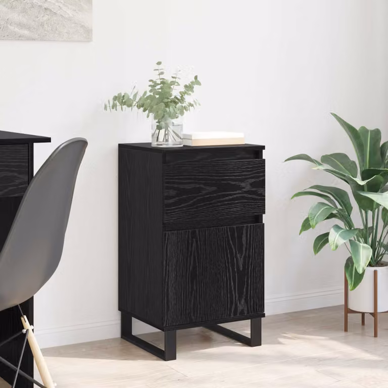Credenza moderna vidaXL in legno ingegnerizzato Rovere nero L/P/H: 35 x 40 x 70 cm