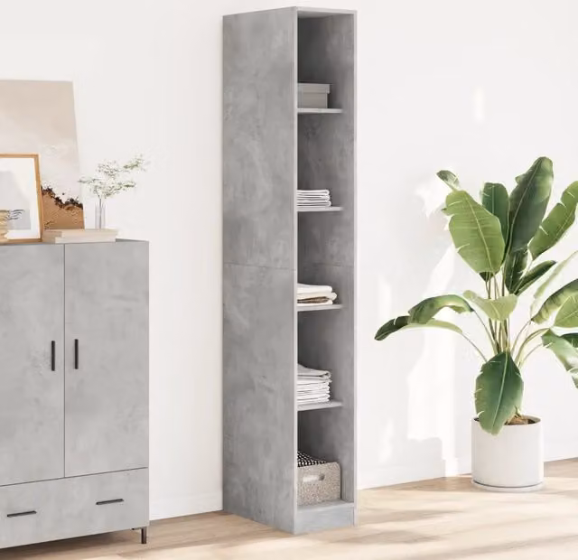 Armadio a muro vidaXL Grigio con ante a battente e ripiani interni in legno, L/P/H: 30 x 50 x 200 cm