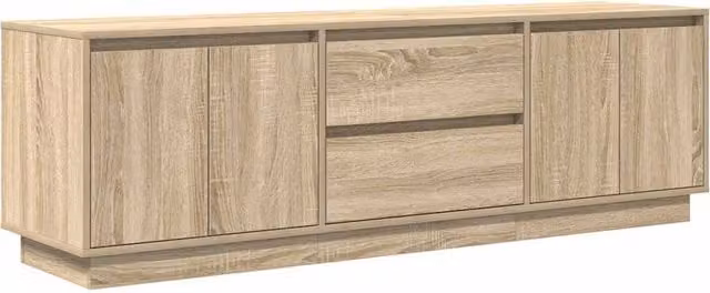 Porta TV con illuminazione LED spazio di archiviazione 160,5 x 41 x 50 cm design moderno in legno ingegnerizzato rovere sonoma 02_0055832