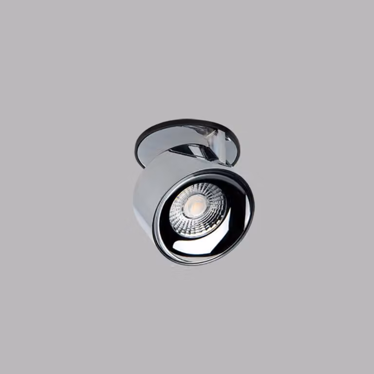 Apparecchio LED da incasso dimmerabile KLIP con possibilità di rotazione, Variante: 11 W, base nera, riflettore cromato, TRIAC
