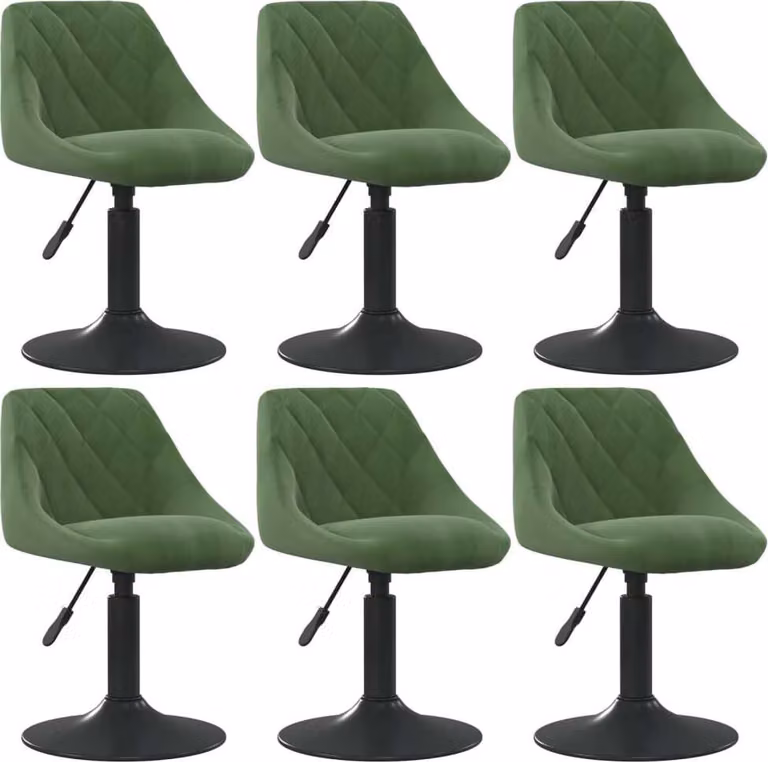 Sedie da Pranzo Girevoli 6 pz Verde Scuro in Velluto