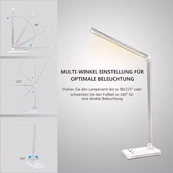 Lampada da tavolo a LED, lampada da tavolo - Lampada a LED che non affatica la vista - Ingombro ridotto 37 x 10 x 3 cm;
