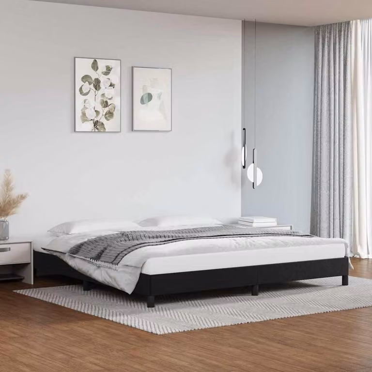 Giroletto imbottito vidaXL in similpelle nero, L/P: 200 x 200 cm