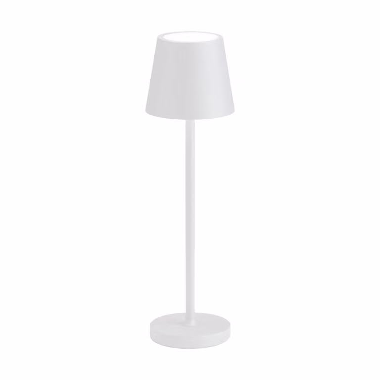 LCD Lampada da tavolo LED 5098, batteria ricaricabile, IP54, dimmerabile, dimmerabile, Bianco / Opale, Alluminio, Moderno