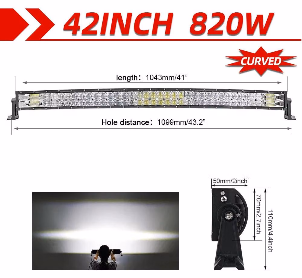 Barra luminosa per auto e camion - Illuminazione LED potente - 42 pollici - 90000 lumen