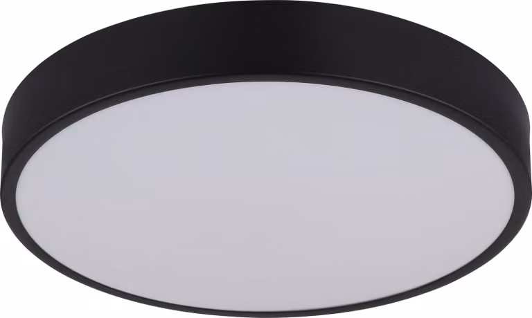 Plafoniera LED, metallo, nero, interruttore CCT, P 33,2 cm