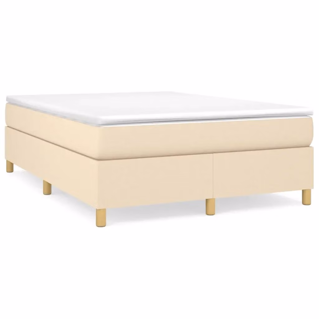 Letto Ibrido vidaXL con Materasso a Molle in Tessuto Beige e Bianco L/P/H: 140 x 200 x 35 cm – 2