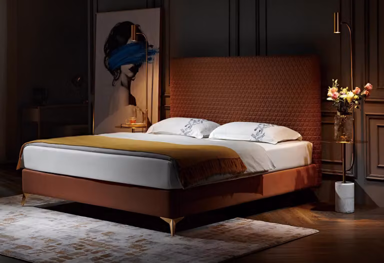 Luxus Bett Polsterbett Leder Schlafzimmer Betten 180x200cm Doppelbett Hotel Ehe