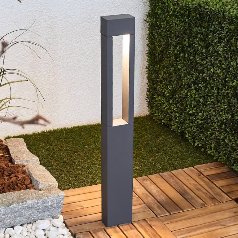BEGA Lampioncino da giardino 77265K3, Alluminio / Grigio / Zincato, Alluminio, Moderno, Lampada LED da esterni