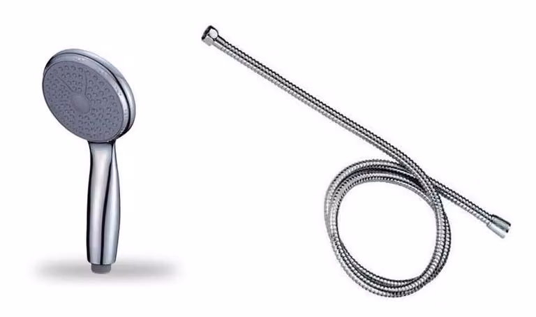 Doccetta con tubo flessibile da 1,5 m, sistema anticalcare, funzione massaggio, soffione, soffione da bagno, soffione wellness