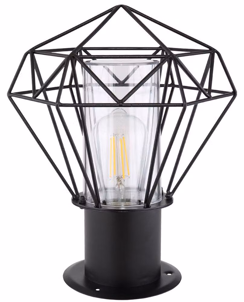 Lampada da parete, paralume a griglia nero, altezza 31,5 cm