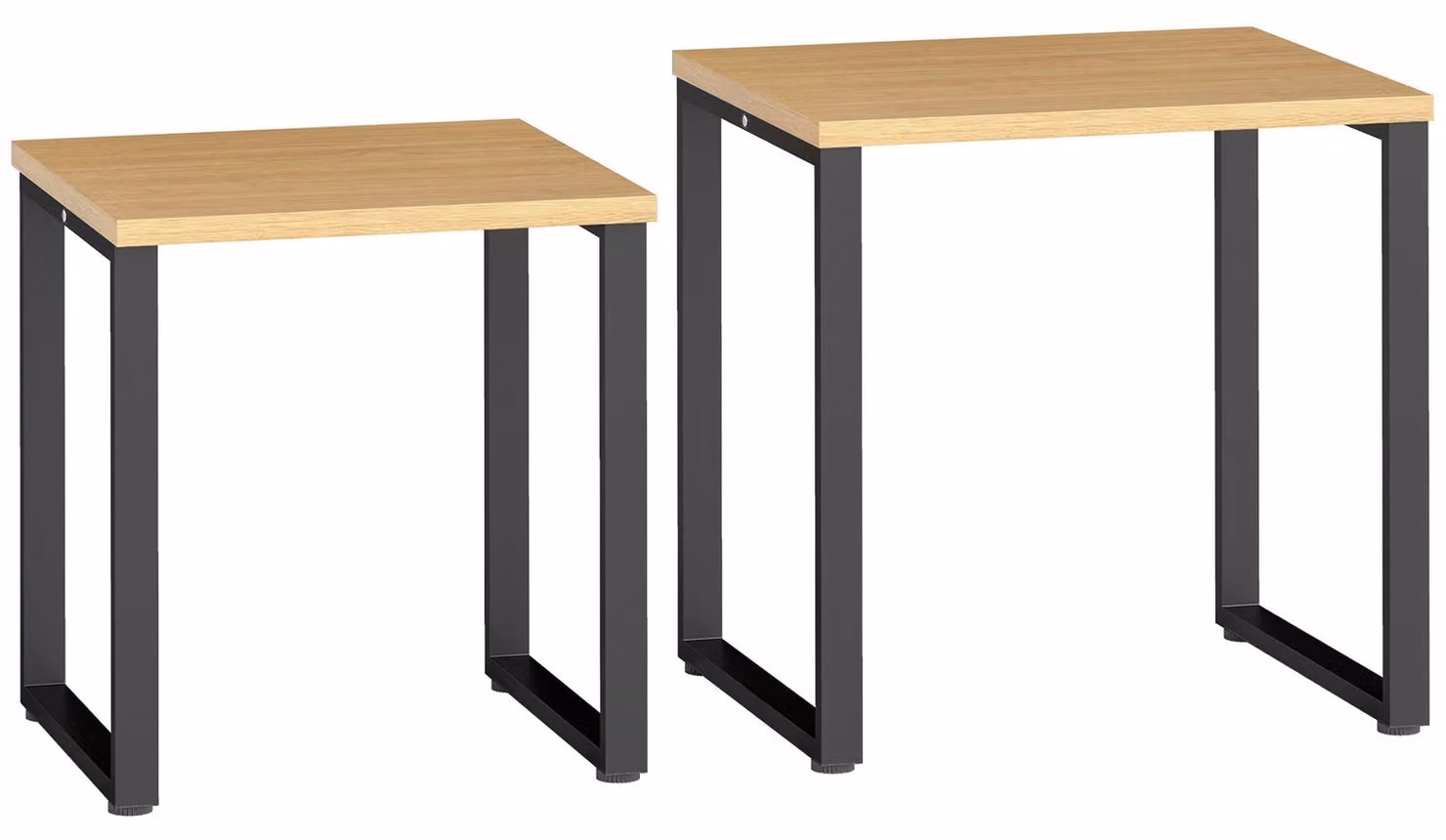 Set di tavolini da divano, composto da 2 pezzi, con struttura in metallo | Colore: marrone, nero | Dimensioni: 60x50x60 cm
