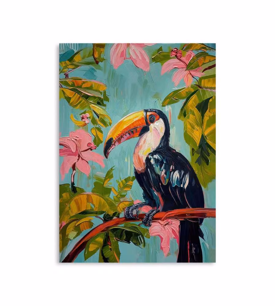 Domo Mea Dipinto Decorativo su Tela - Tucano Blue - 50 x 70 cm
