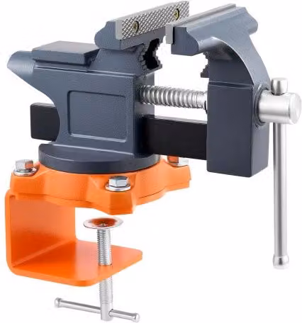 Morsa da Banco Portatile VEVOR con Base Girevole e Sgancio Rapido in Ghisa Grigia, Apertura 114,3 mm, per Lavorazione Legno e Metallo