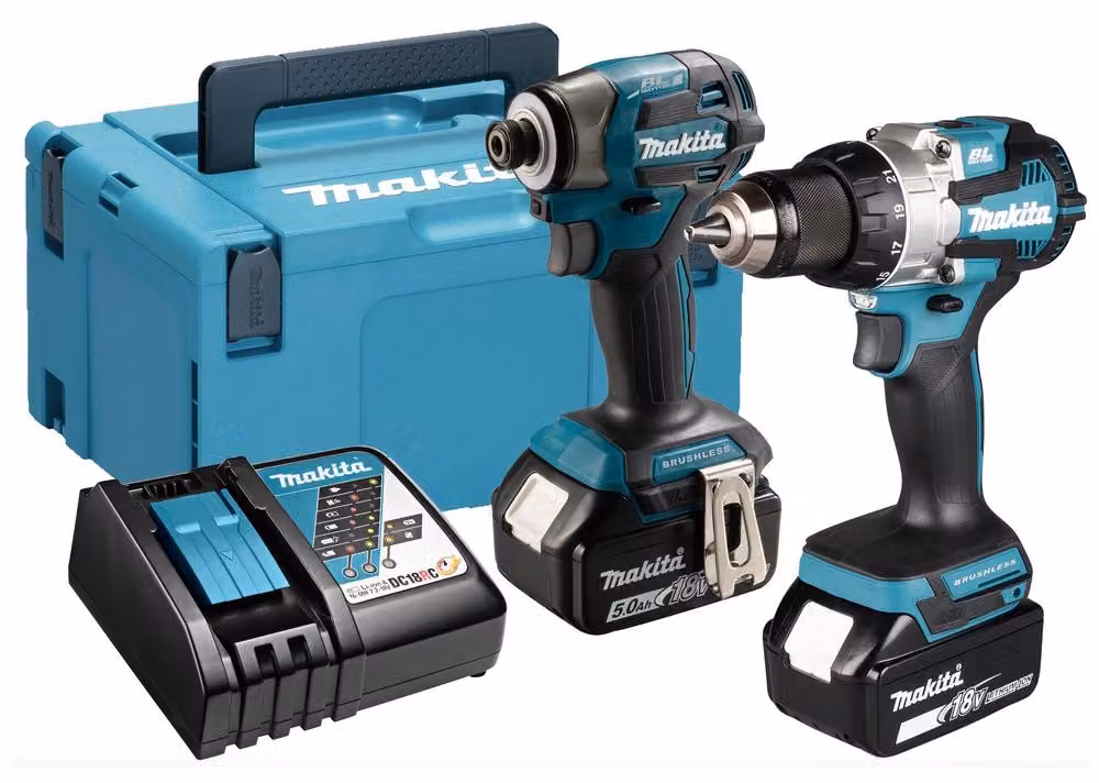 Makita Kombo-Kit LXT DTD173 - DDF489 - Ladegerät - 2 x 5,0 Ah Akku - Koffer