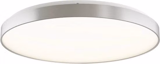 Plafoniera da soffitto MENSA R 80 in alluminio argento con LED da 80W, luce bianco caldo 3000K