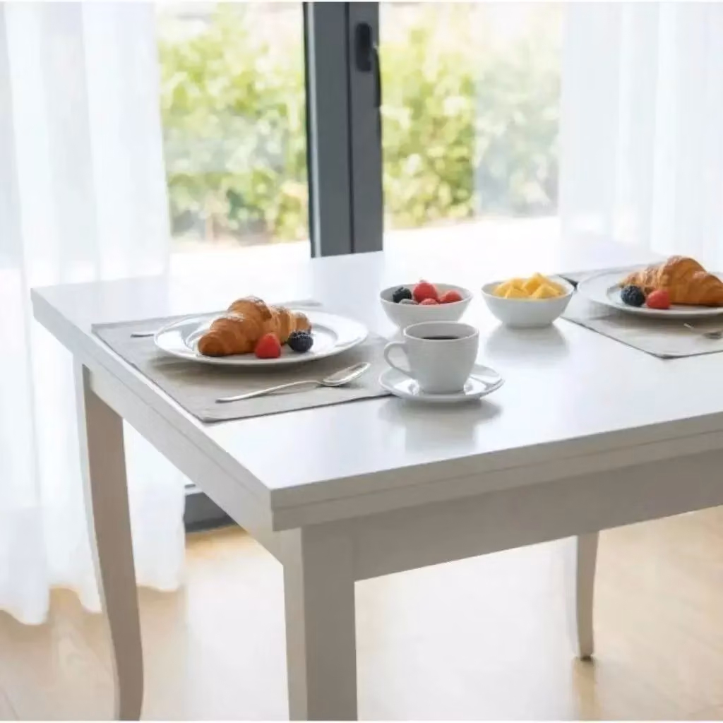 Tavolo rettangolare allungabile in legno bianco Mobili 2G L: 140 cm, P: 80 cm – 2