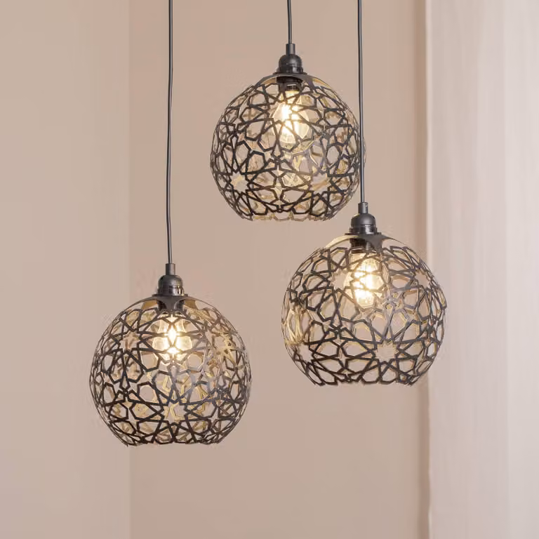 Lampada a sospensione Fellini MR-785 Opviq, dimmerabile, Nero, Soggiorno / Sala da pranzo, Metallo, Moderno, Lampada a sospensione