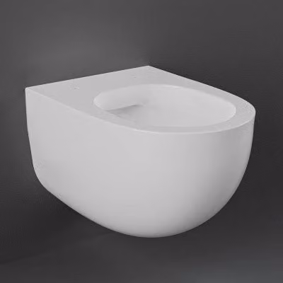 Wc sospeso Rak serie Des in ceramica bianca con scarico a parete rimless e fissaggi nascosti L 52 cm, P 43 cm, H 38 cm