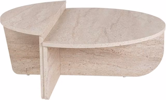 Tavolino da caffè in legno "Orion" - 90 x 60 x 30 cm - Travertino