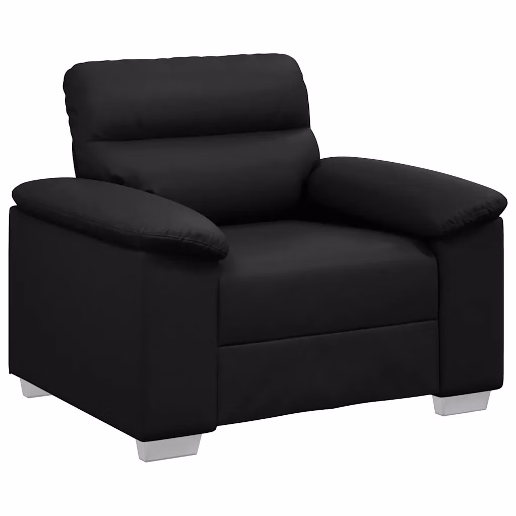 Poltrona moderna nera in similpelle con braccioli vidaXL L: 100 cm, P: 81 cm, H: 84 cm – 2