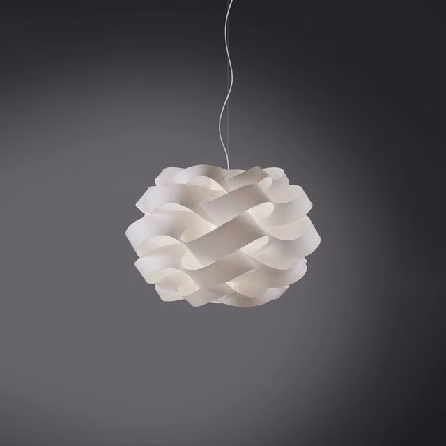 Lampada a sospensione moderna Cloud Linea Zero Polilux Bianco e Metallo Cromo con attacco E27