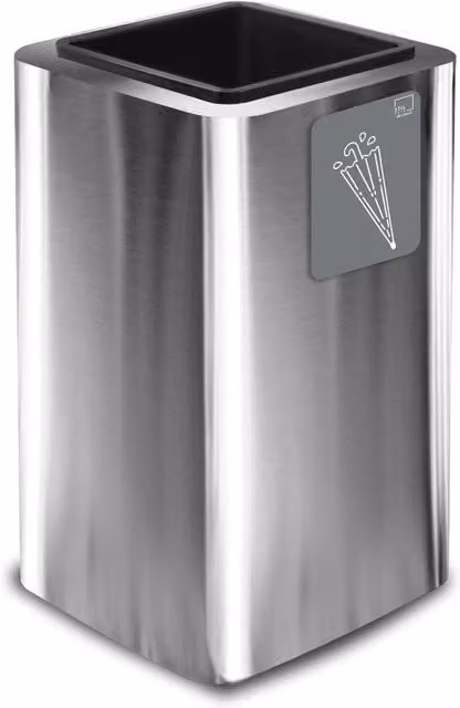 Portaombrelli da Interno 38x38xh65 cm In Acciaio Inox con Pittogramma Magnetico Argento