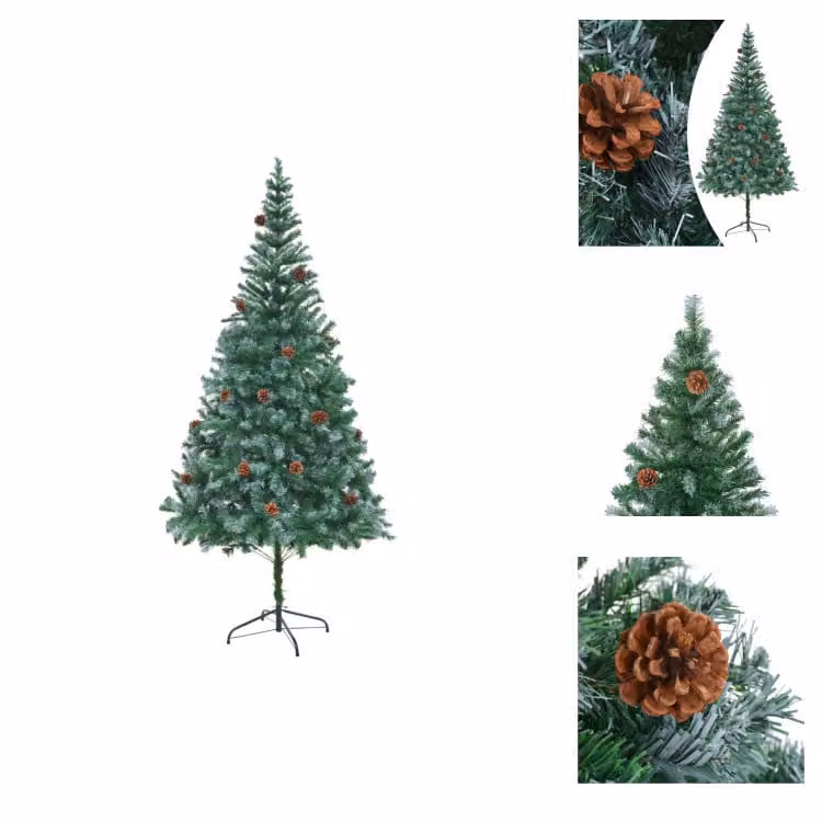 vidaXL Albero di Natale artificiale con pigne da 210 cm - Alberi di Natale