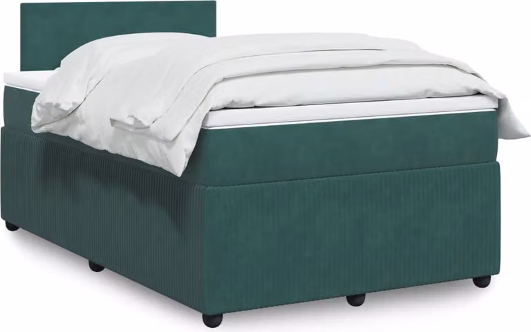 Maison Exclusive - Giroletto a Molle con Materasso Verde Scuro 120x200 cm Velluto