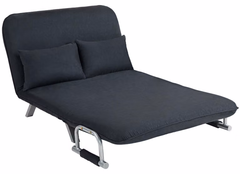 Divano a 2 posti HOMCOM con funzione letto, divano letto con schienale regolabile