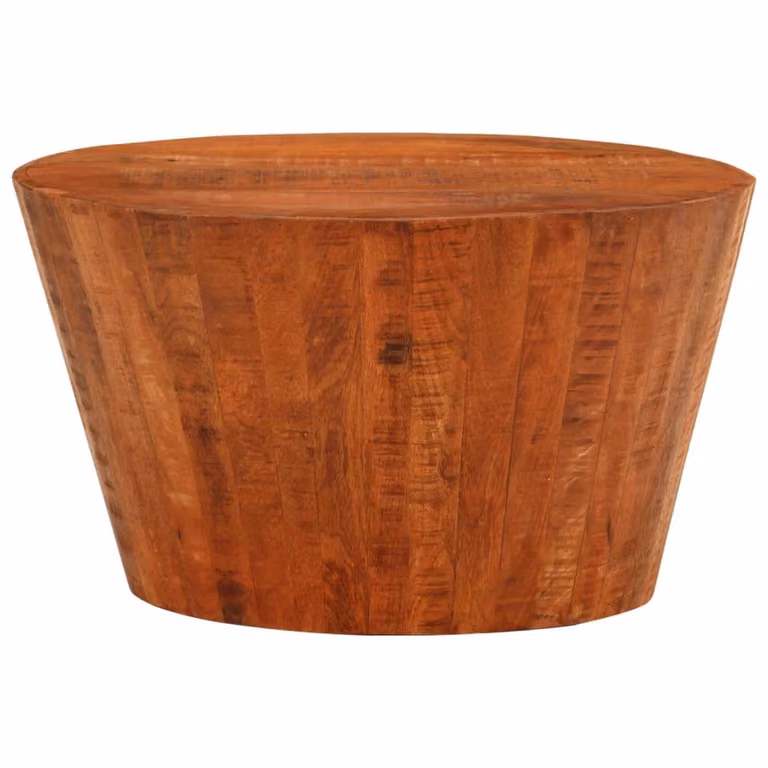Tavolino da Salotto Ø52x30 cm Legno Grezzo Massello di Mango