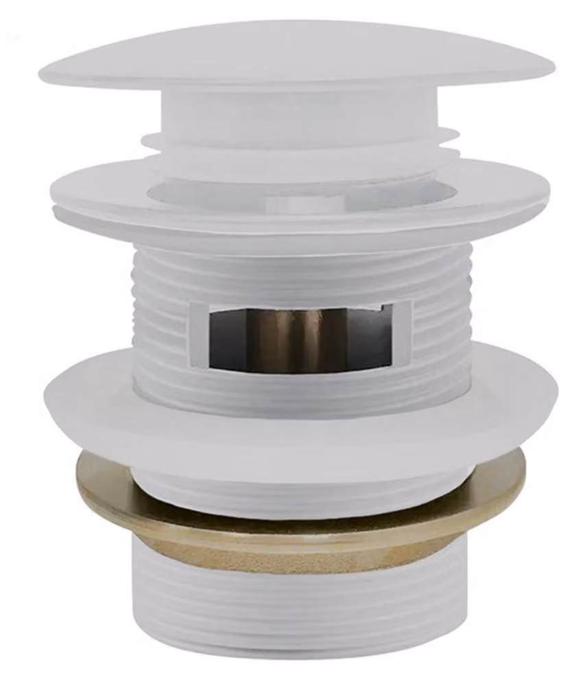 CERANO - Scarico per vasca - click-clack con troppopieno - 6/4" - bianco opaco