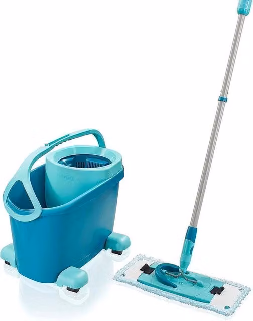 Mocio Leifheit con Manico Telescopico e Spremitora, Colore Turquoise, L/P/H: 28 x 33 x 33 cm