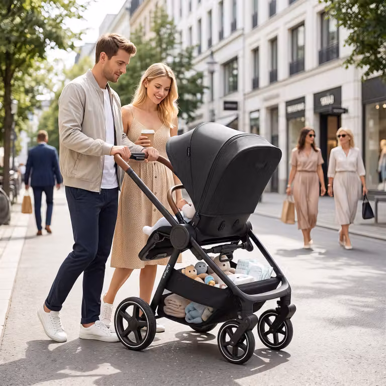 Passeggino pieghevole 2 in 1 Costway per bambini da 6 a 36 mesi con tettuccio allungabile, modello leggero da viaggio, Nero