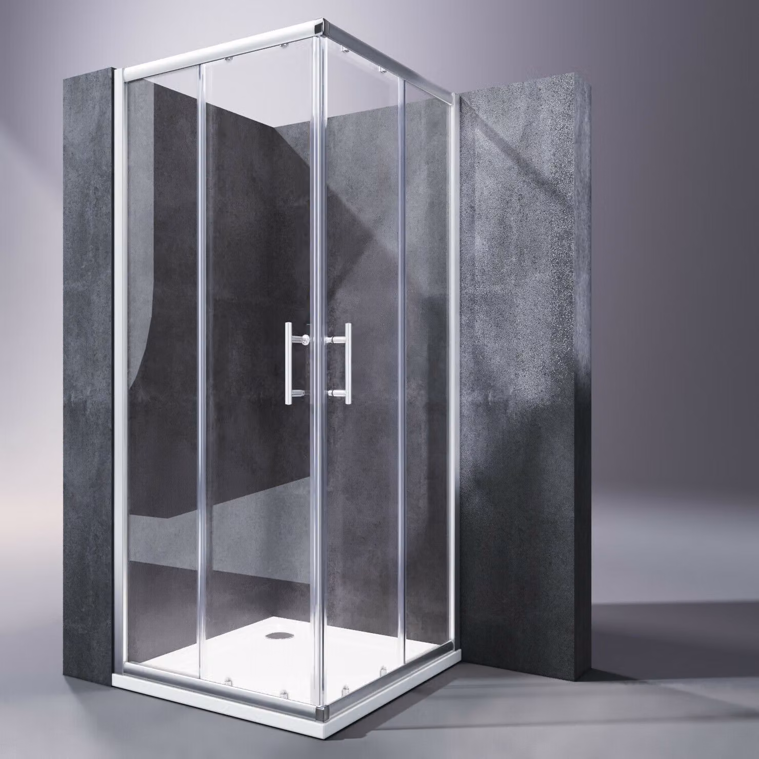 Cabina doccia SONNI con ingresso angolare 76x90 cm Doccia angolare Porta scorrevole 185 cm Doppia porta doccia Vetro ESG Doccia
