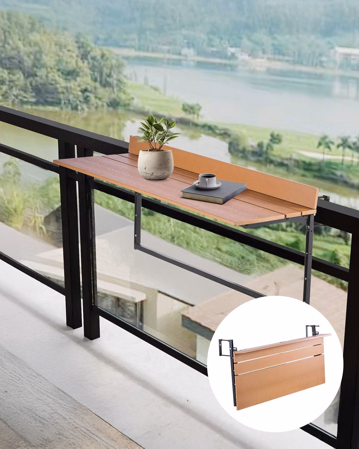 Tavolo da balcone Tavolo sospeso Tavolo sospeso da balcone Tavolo pieghevole pieghevole 1000x345mm