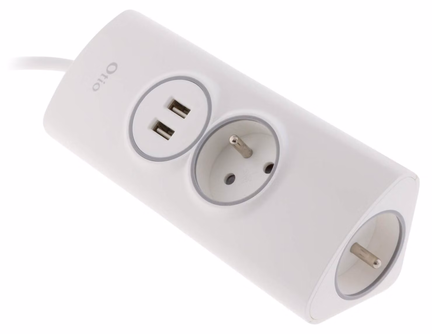 Prese a muro angolare, 2P, 16A, con 2 porte USB, pre-cablata