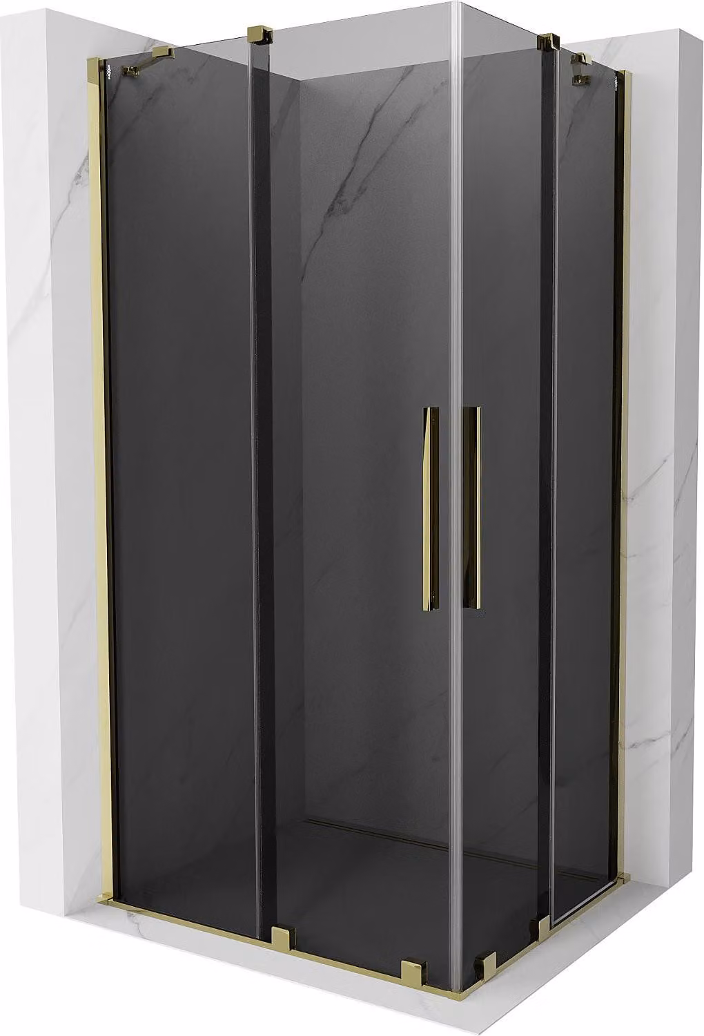 Mexen Velar Duo cabina doccia scorrevole 90 x 80 cm, grafite, oro - 871-090-080-42-50