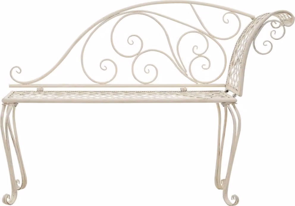 vidaXL Chaise longue da giardino 128 cm in metallo bianco antico